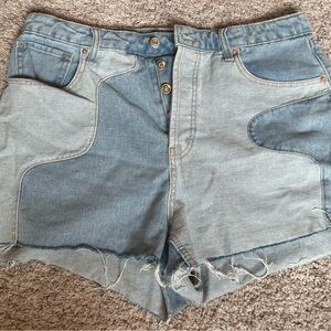 Two-Tone Denim Women's Shorts